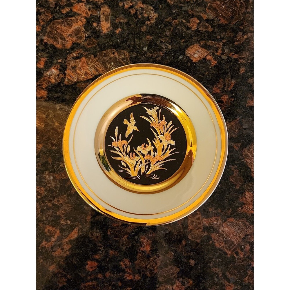 1987 Vintage Expressive Designs Chokin 24kt Gold Decorative Plate Birds #147